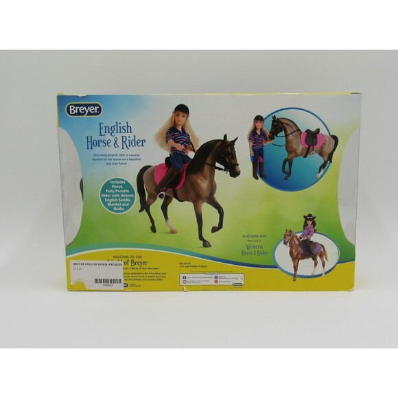 Breyer Classics Collection #61114 English Horse and Rider Blonde Girl Brown Pony - Picture 6 of 16